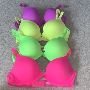 Neon vs PINK push-up bras